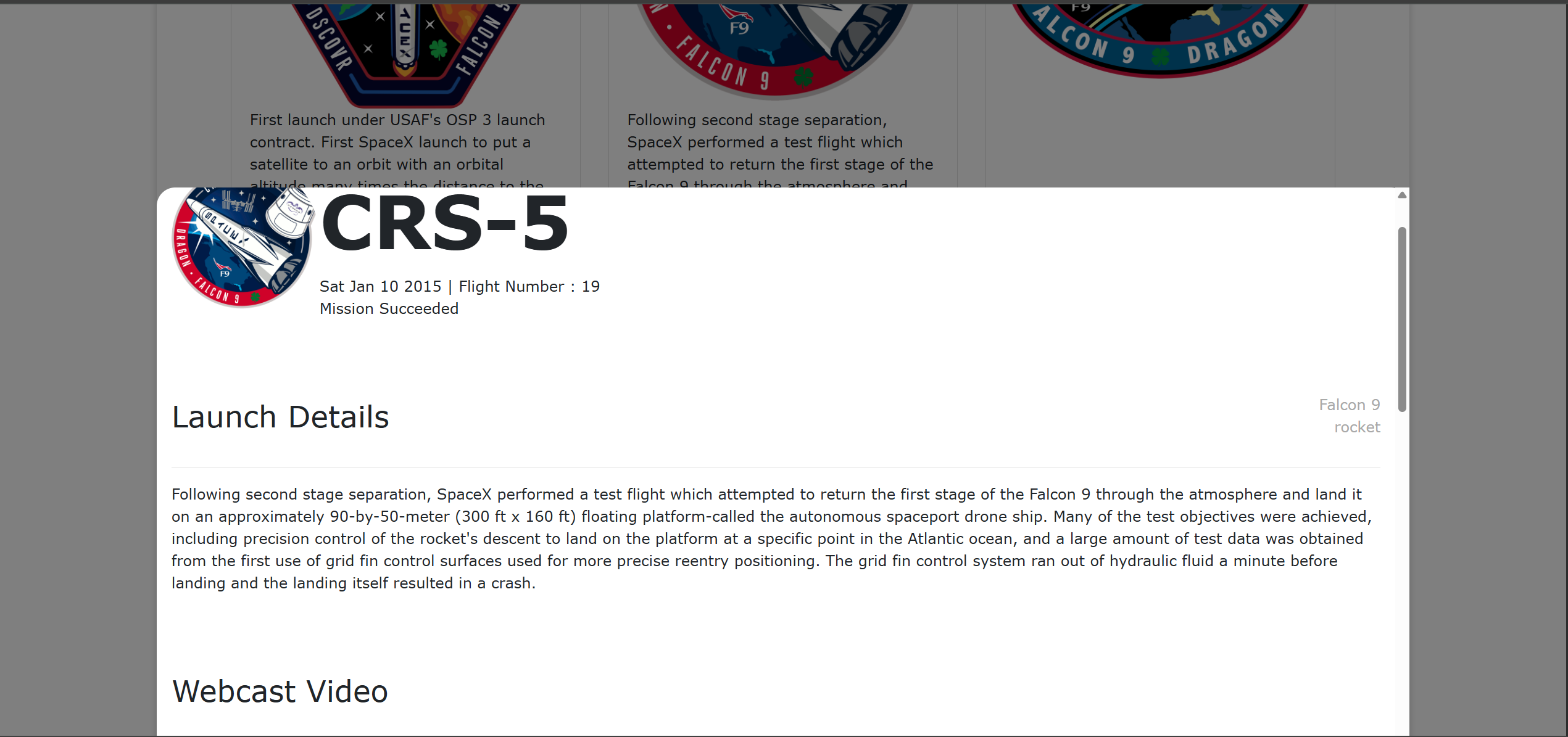 SpaceX Contentful App screenshot 3 of 3